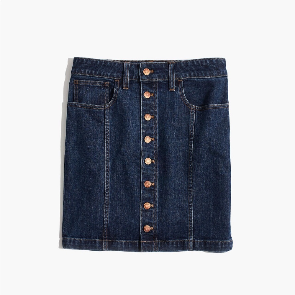Madewell Stretch Denim Straight Mini Skirt - Picture 4 of 9